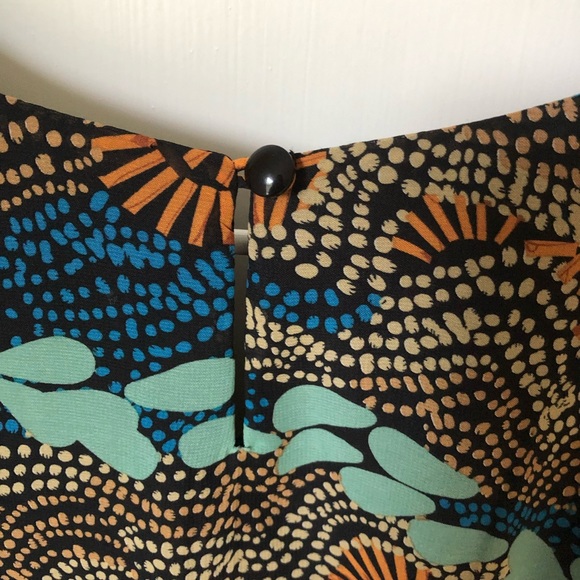 NWT Robbie Bee Tribal Blue Tan 3/4 Sleeve Mini Dress 10 Boho Bohemian - Picture 10 of 10